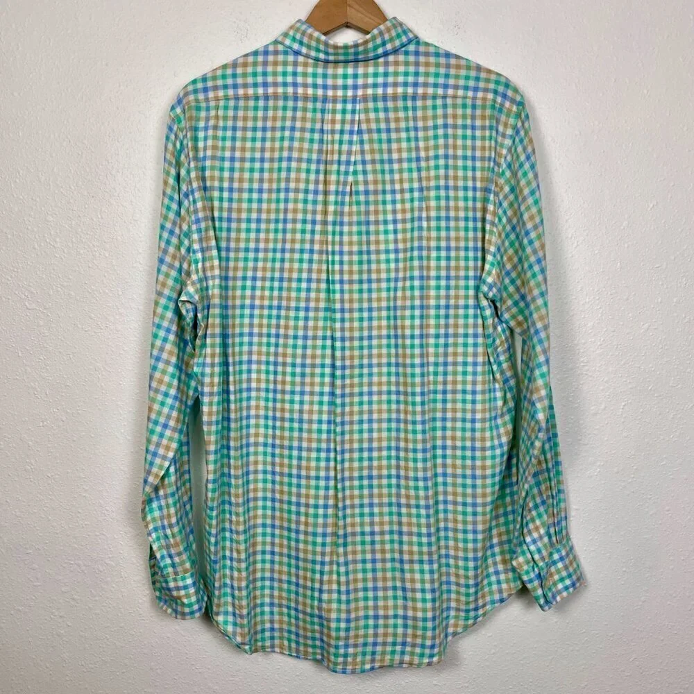 Banana Republic and Vineyard Vines Men's Button Down Plaid Slim Fit Bundle Sz: M